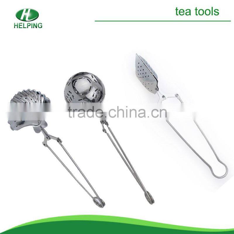 Heart-shaped telescopic handle stainless steel tea strainer