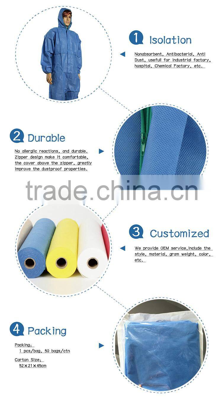 Safety Disposable Nonwoven Protective Clothing