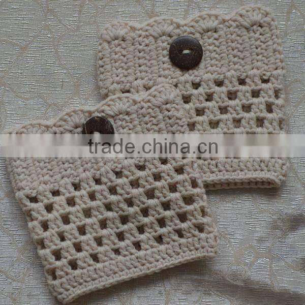 varies colors hand knit women leg warmers with buttons