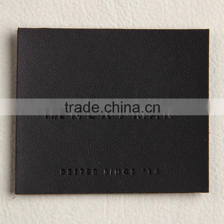 factory with EU BSCI passed inspection report custom black leather patch of overall jeans