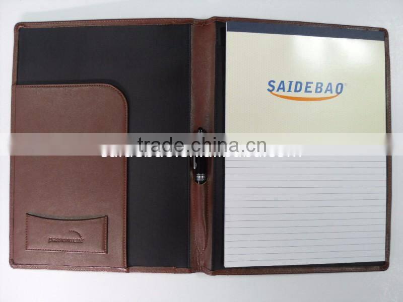 Cusom High quality PU leather a4 portfolio folder with notepad and calculator
