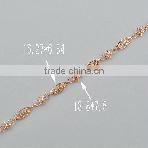 Fashion Design Flower Brass Decoration DIY Chain.