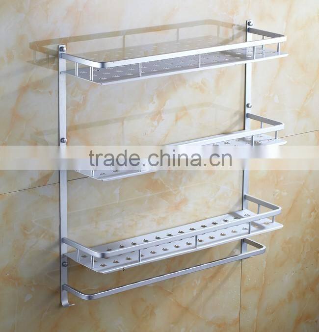 Good quality 3 layers towel bar bathroom shelf/wall shelf/bathroom accessories set top Hot!
