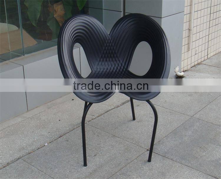 Modern Butterfly Shaped Dining Chairs Plastic Chairs with Metal Legs