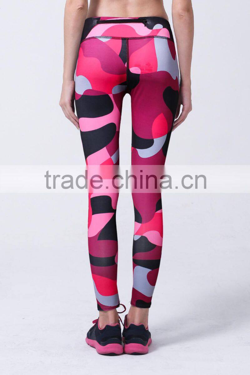 Sports Apparel with Hidden Pocket 2016 Women Yoga Leggings Wholesale Sexy Girls Sports Digital Printing Leggings