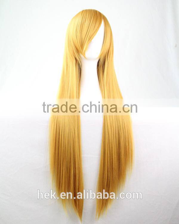 Cosplay Wig Oblique Bangs Long Straight Human Wigs 80cm 32 inch Costume party synthetic hair wig