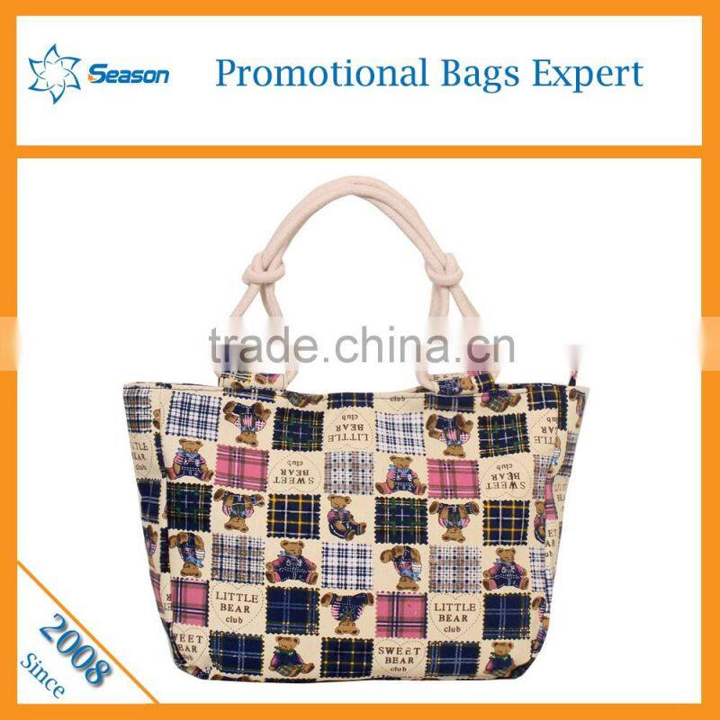 Custom Printed Women Canvas Tote Shoulder Bags canvas clutch bag wholesale