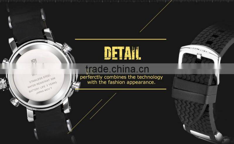 WEIDE Mens Watches Top Brand Watch Stainless Steel Band Sport Watch Men Quartz Fashion Casual Wrist Watch