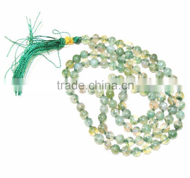 Crystal Quartz Notted Jap Mala : Wholesale Jap Mala : Handmade Agate Cotton Notted 108 Beads Mala