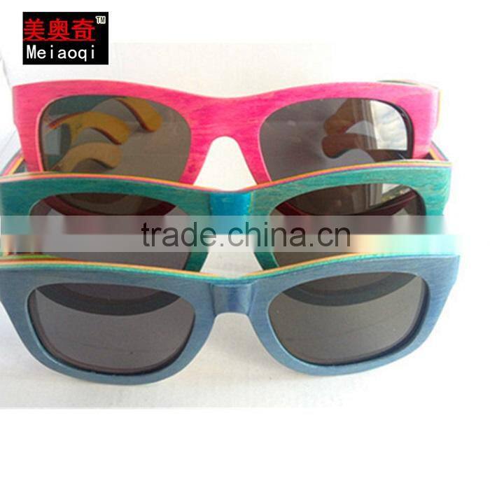 Meiaoqi Factory wholesale handmade striped wooden polarized Pure natural retro glasses frame