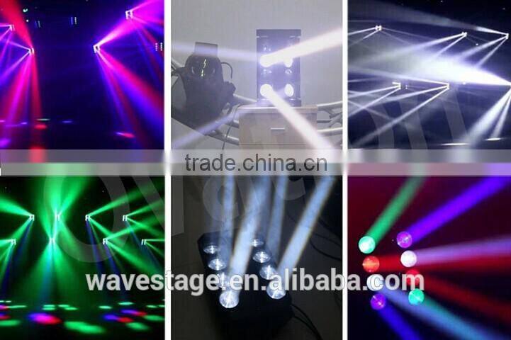 WLED 1-13 New 8 pcs 4 IN 1 RGBW (WHITE) 10W led beam disco spider moving head light