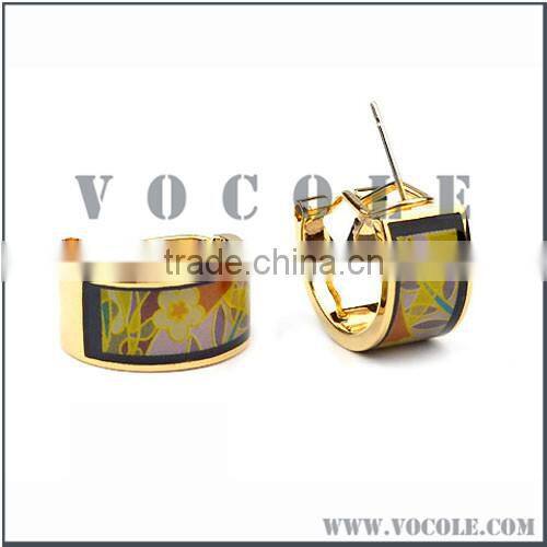 Dangle cuff hoop jewelry stainless steel Enamel earrings