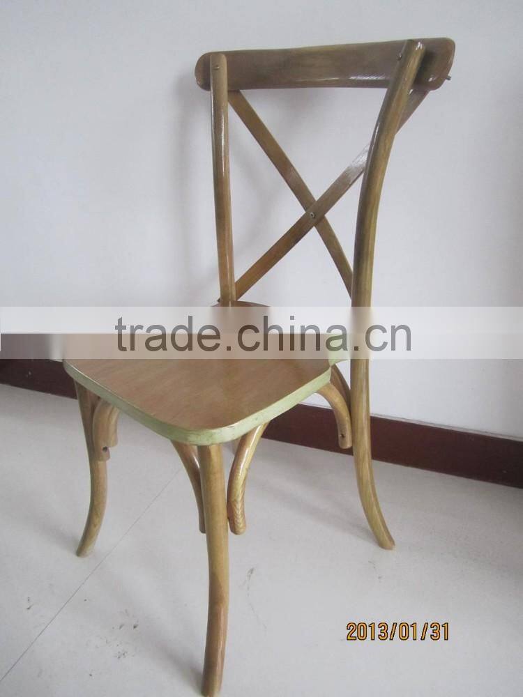 Wood Rental Wedding Cross back bar chair