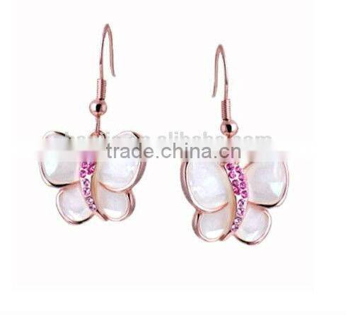 Heart shaped crystal earrings for fashion girls