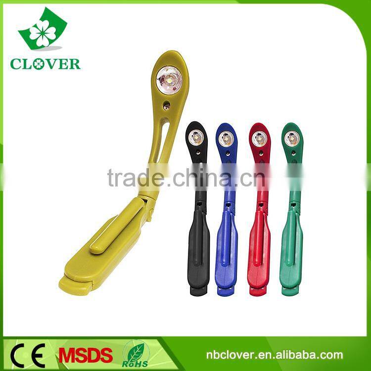 High quality 1 led plastic mini led reading book light with clip