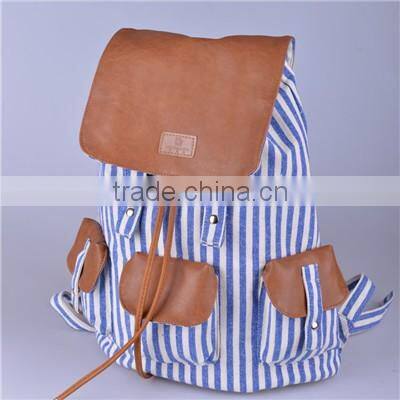 Brand new design trendy striped ladies backpack