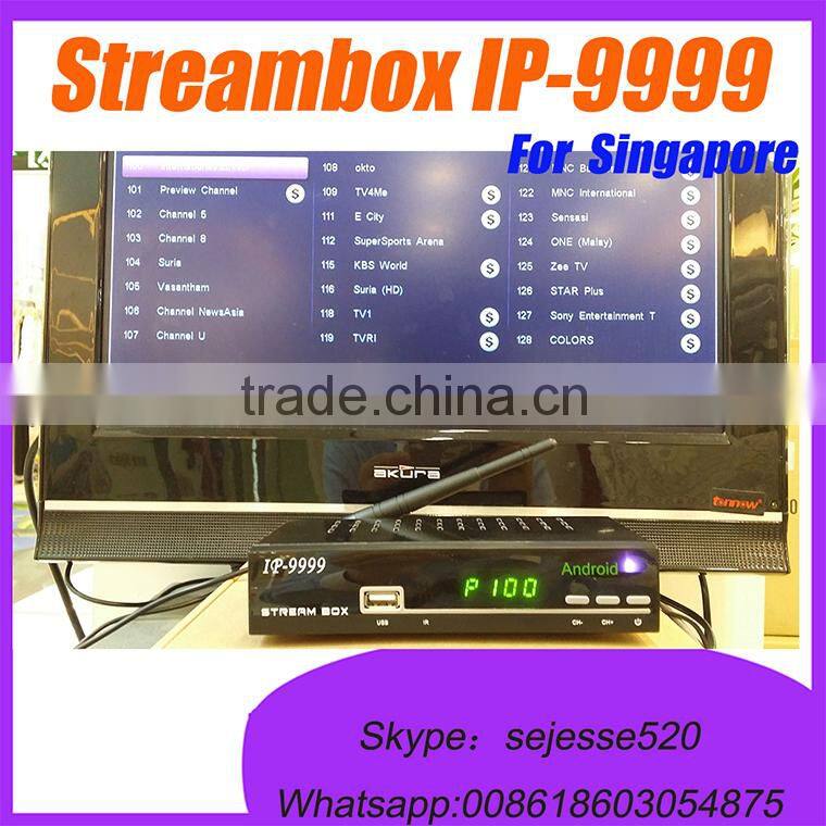 2016 New arrival Stream box ip-9999 the same functions as stream box D1C better than blackbox c808 qbox 4000 qbox 5000
