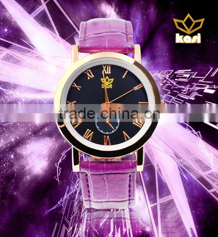 Top selling multi function time display genuine leather stainless steel automatic quartz wrist watch Y010