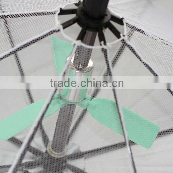 A summer fan umbrella for cooling feeling