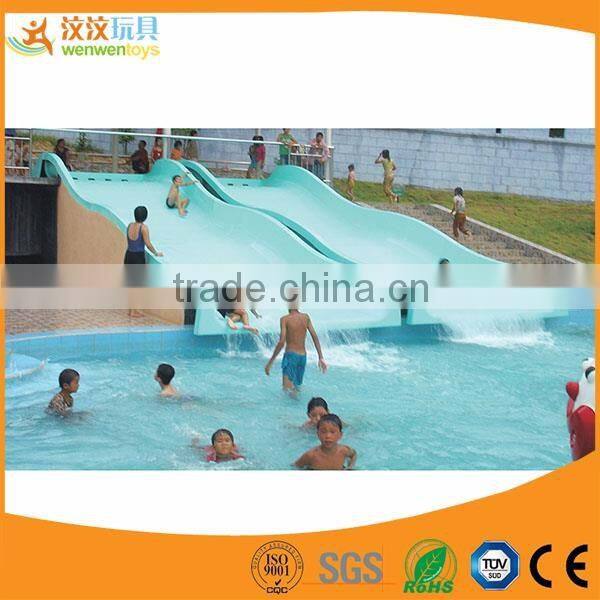 2.5 m width fiberglass family slide playground with water
