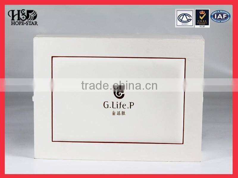 Recycled custom printed foil stamping cosmetic leather gift box packaging,recycle packaging box