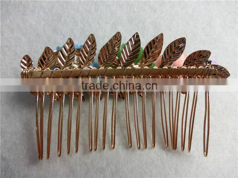 Mint Rose Hair Comb Floral Pearls Bridal Hair Comb Wedding Flower Hair Piece Metal Comb Seafoam Light Aqua FHCOC3001