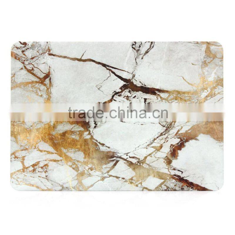 White+Gold Rubberized Hard PC Marble Case for MacBook 13 inch