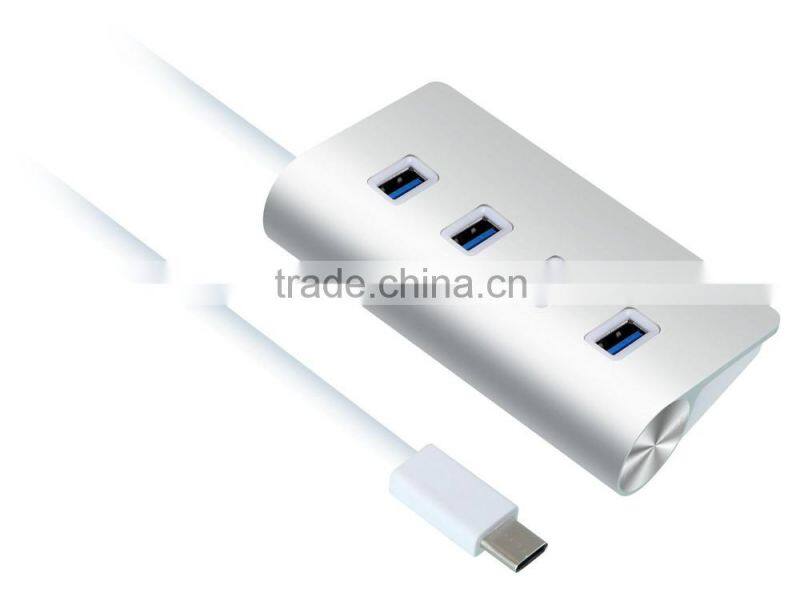 New!!! Hot product Aluminum casing NEW High- speed USB 3.1 Type C change to 4 ports USB 3.0 HUB