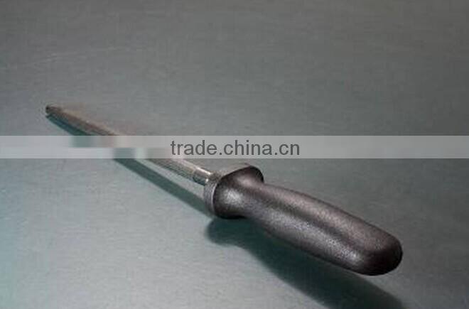 Traditional sharpening steel with chromed brass fittings