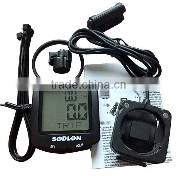 Sunding bike speedometer cycle computer SD-571 digital LCD display in English/French/German