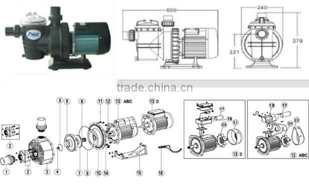 SB series 2hp swimming pool pump