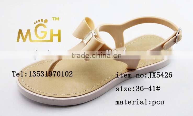2014 new design fashionable pcu ladies sandal