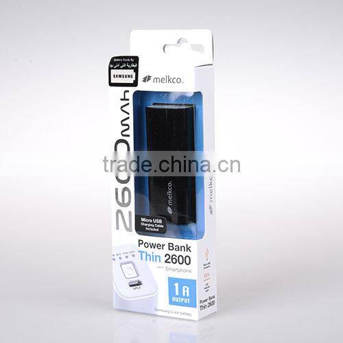 Power Bank Thin 2,600 mAh (Black)