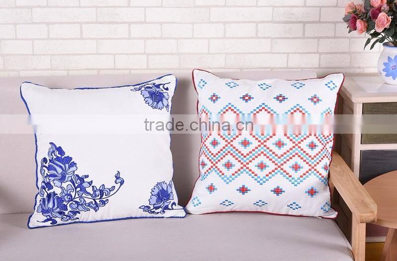 china supplier competitive price cotton fabric ready made embroidered cushions
