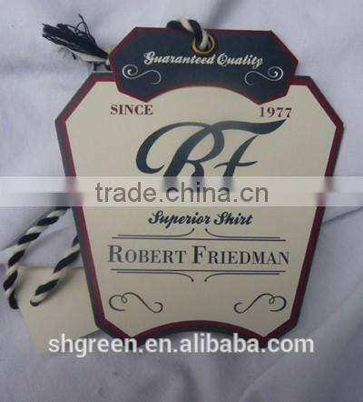 Printing cardboard hangtag with rope