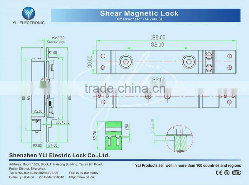 Shear Magnetic Lock (2400lbs)