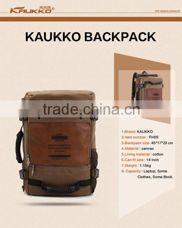 2016 canvas leather vintage Duffel travelling Bags men backpack bag