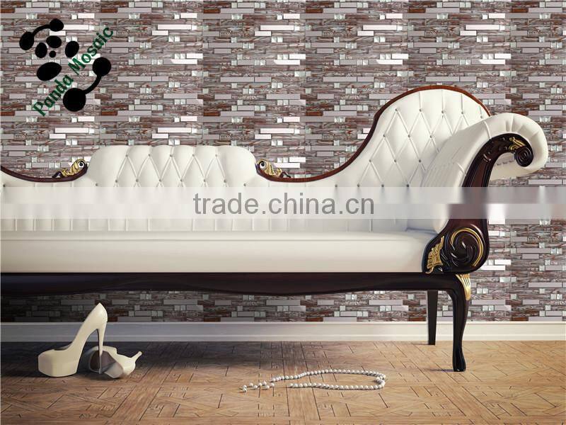 SMJ02 glass mosaic mixed resign and stone mosaic interior decoration tile