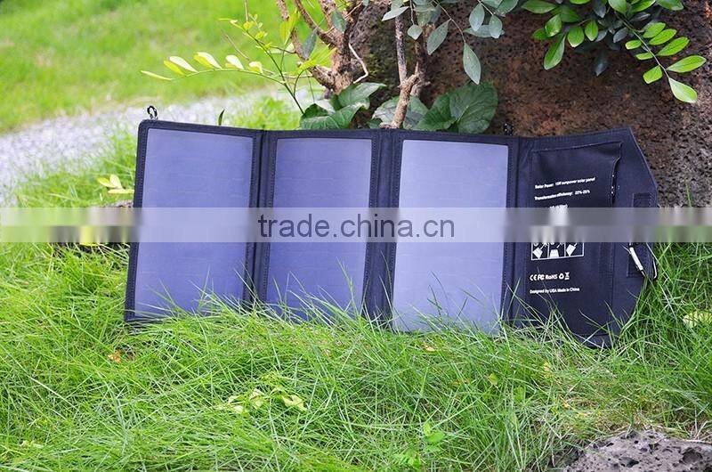 High efficiency 20W waterproof foldable solar mobile phone charger