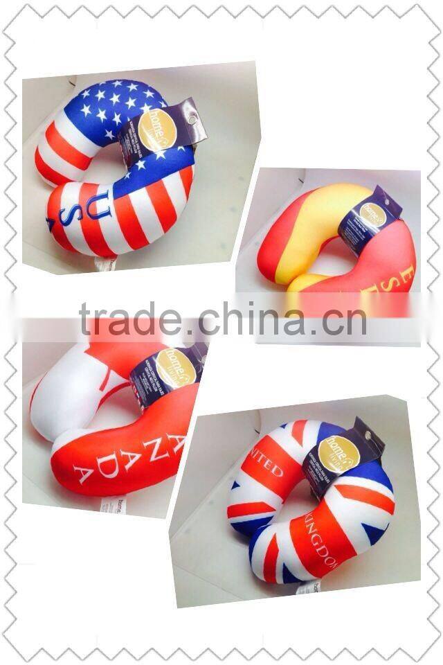 Nation Flag Print Foam Particle U Shape Neck Pillow
