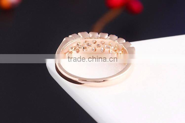Free shipping silver plated clear crystal 1gram gold rings 2016