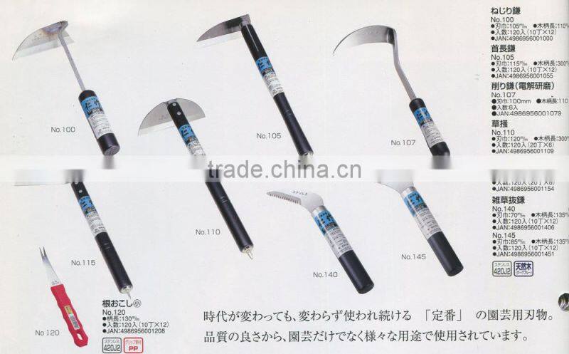 Japanese Farming hoe Triangle Small Hoe With Stainless Steel Blade & Wooden Handle