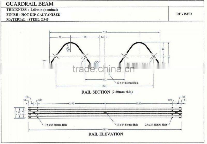 Picket fence galvanized steel for highway