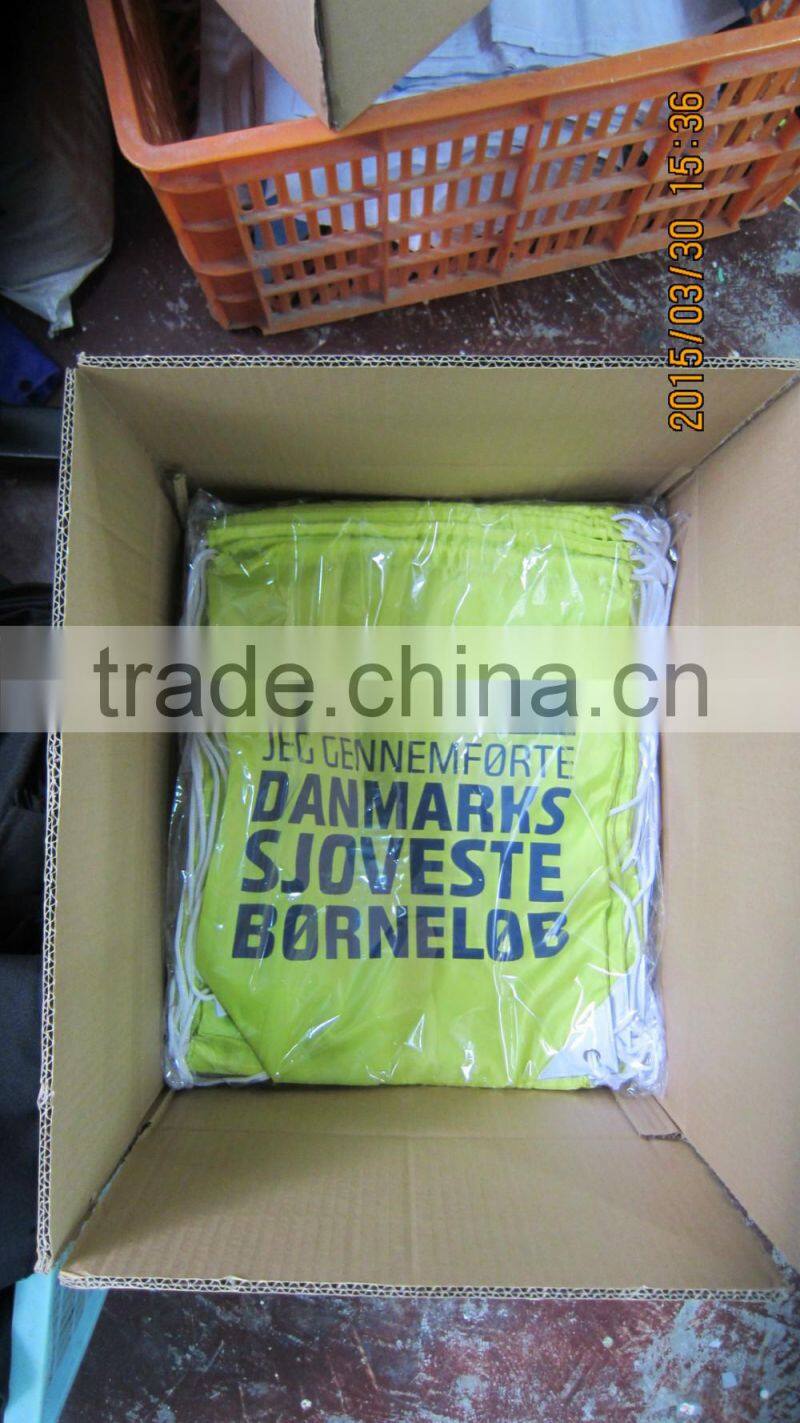 HH-GB01 High quality nylon/rucksack drawstring bag with fortified and metal eyelet