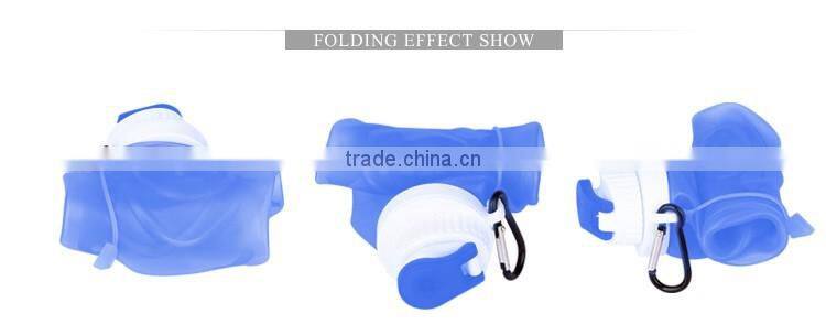 2017 New Silicone Foldable Water Bottle Gym Bottles Bike Water Bottles