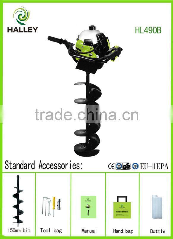 CE Approval Digging Small Machine 50cc Earth Hand Auger Gas Ice Driller HL490B