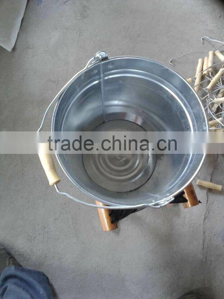 10L Metal Galvanized Buckets with wooden handle for US