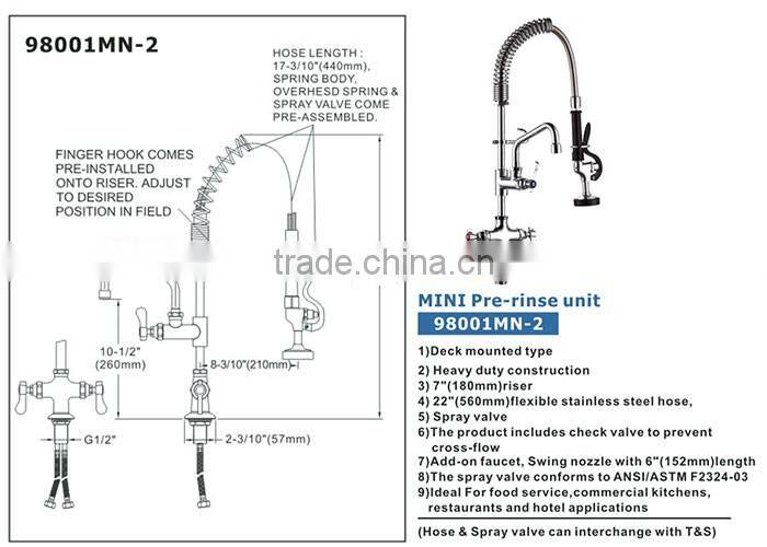 High quality Mini Pre-rinse Unit faucet restaurant