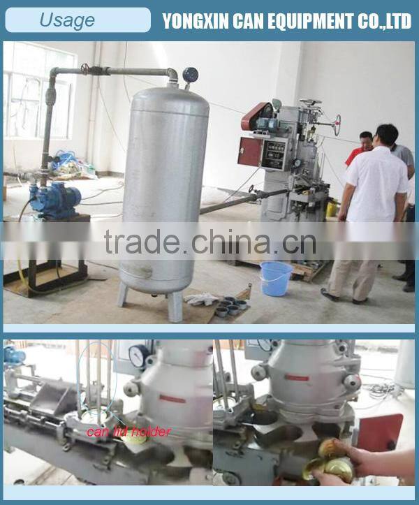 Food can equipment vacuum seamer