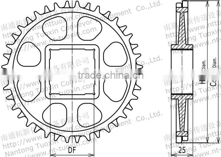 Turning Radius Flush Grid S2400,modular belt